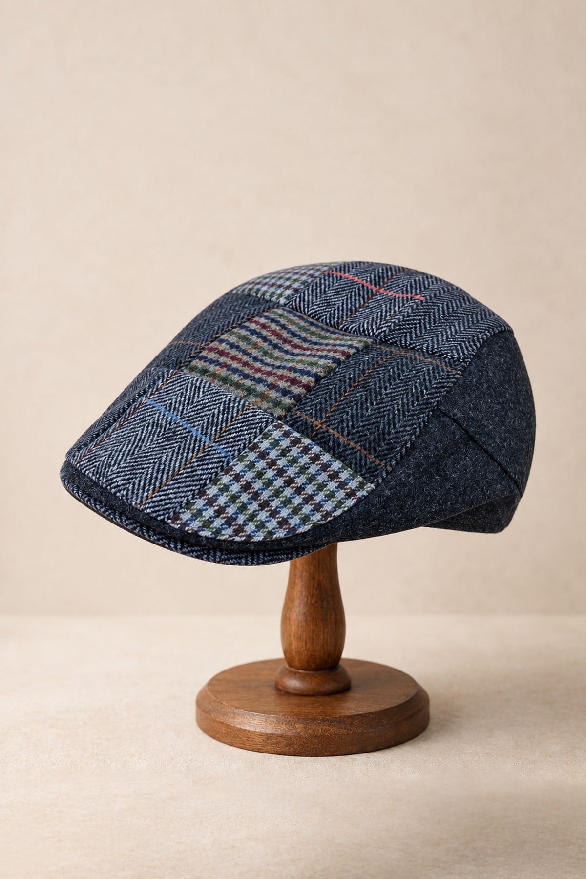 Külah KLH Studio Dept. Charcoal Patchwork Flat Cap Kasket KLH7619