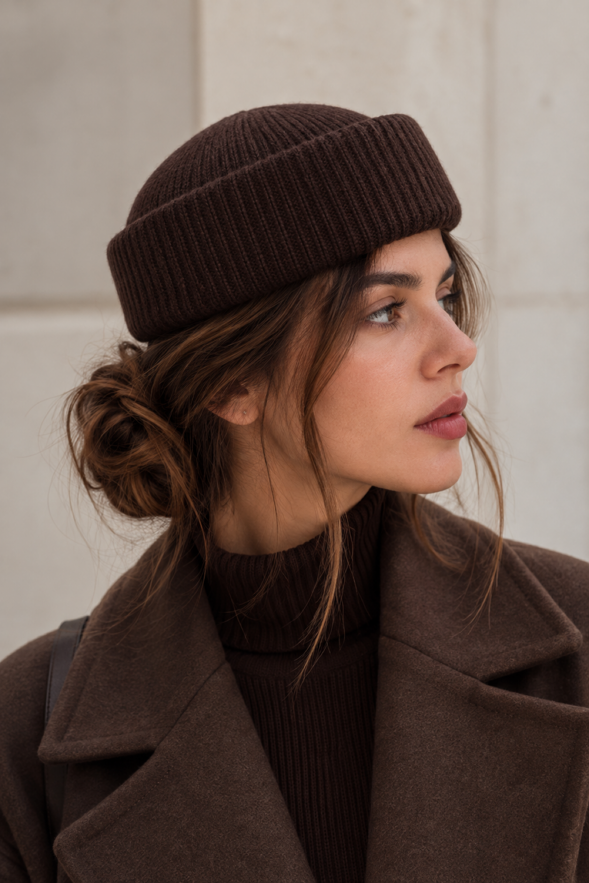 Külah KLH Studio Dept. Ribbed Wool Pillbox Şapka - Kahverengi KLH7617