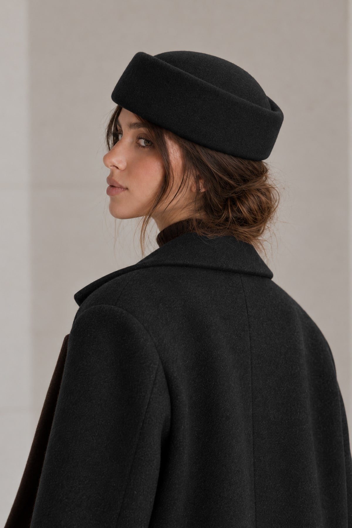 Külah KLH Studio Dept. Heritage Wool Pillbox Şapka - Siyah KLH7608