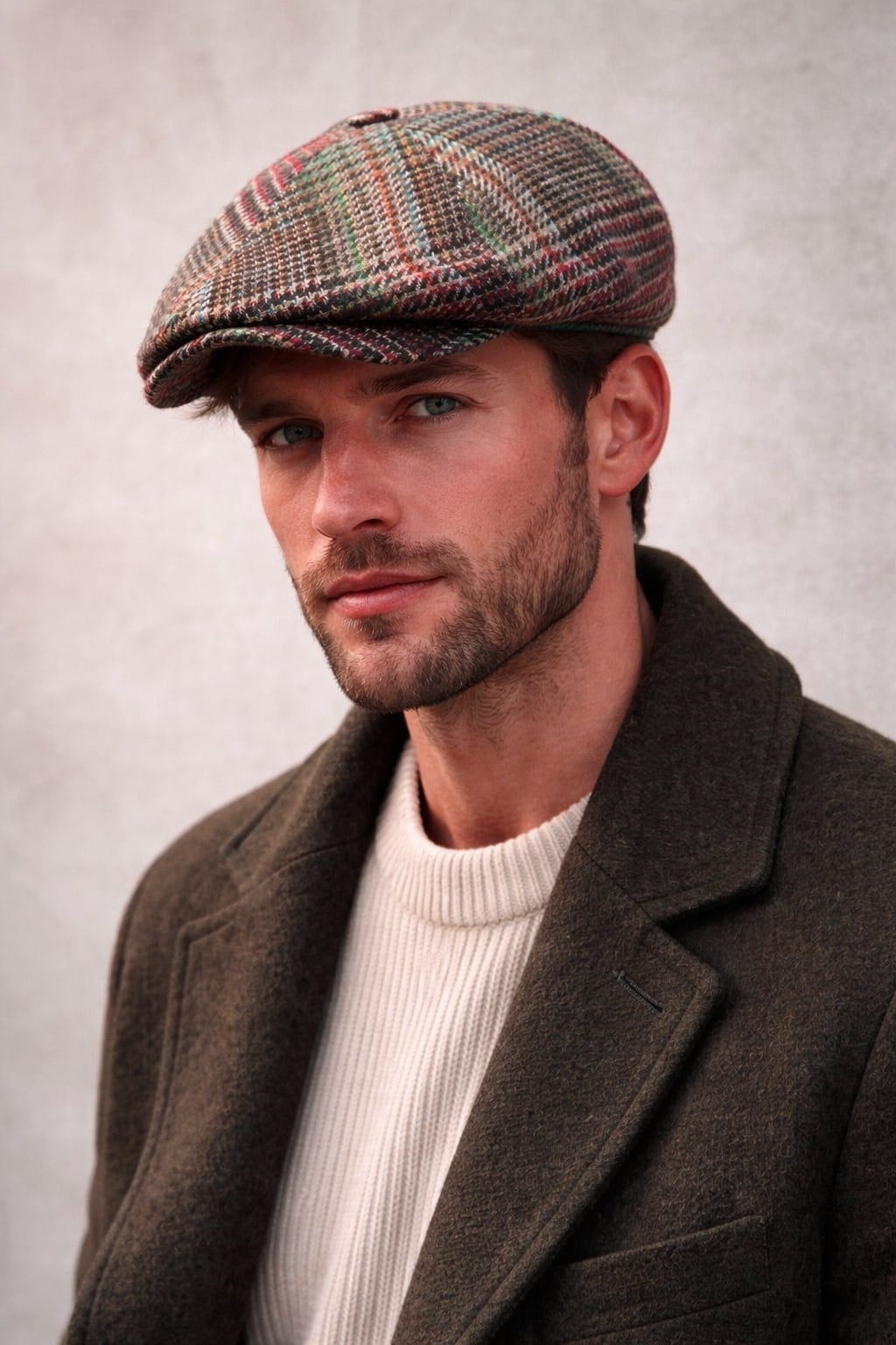 Külah Multicolor Kışlık Yün İngiliz Kasket Şapka KLH7558