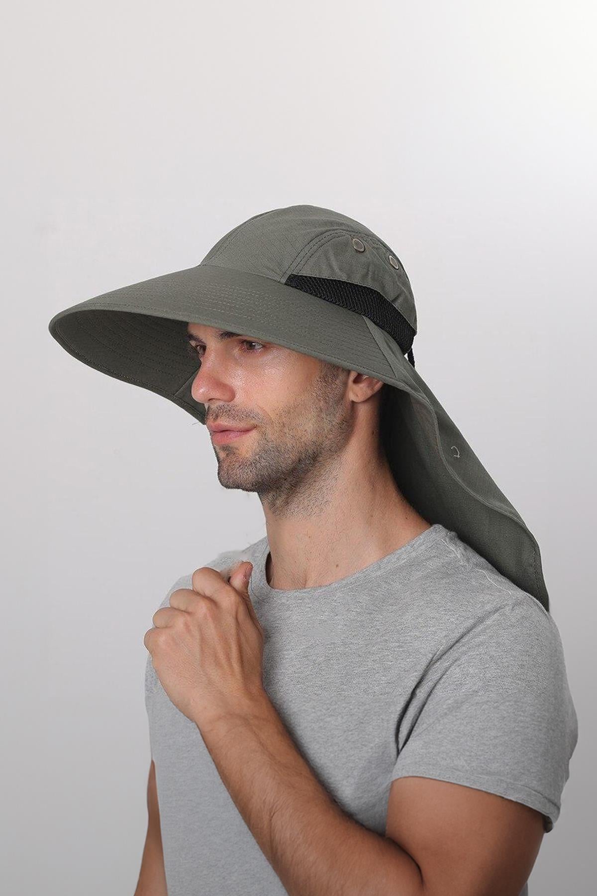 Nefes Alan Uv Sun Protect Hat Khaki Lejyoner Safari Hat