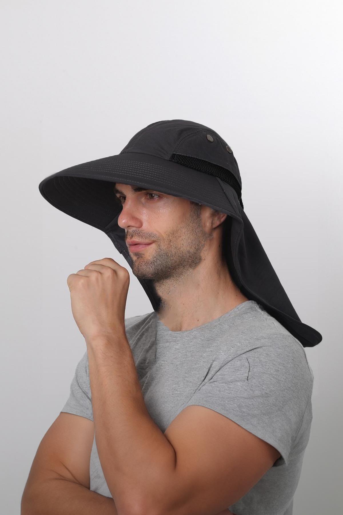 Nefes Alan Uv Sun Protect Hat Black Lejyoner Safari Hat