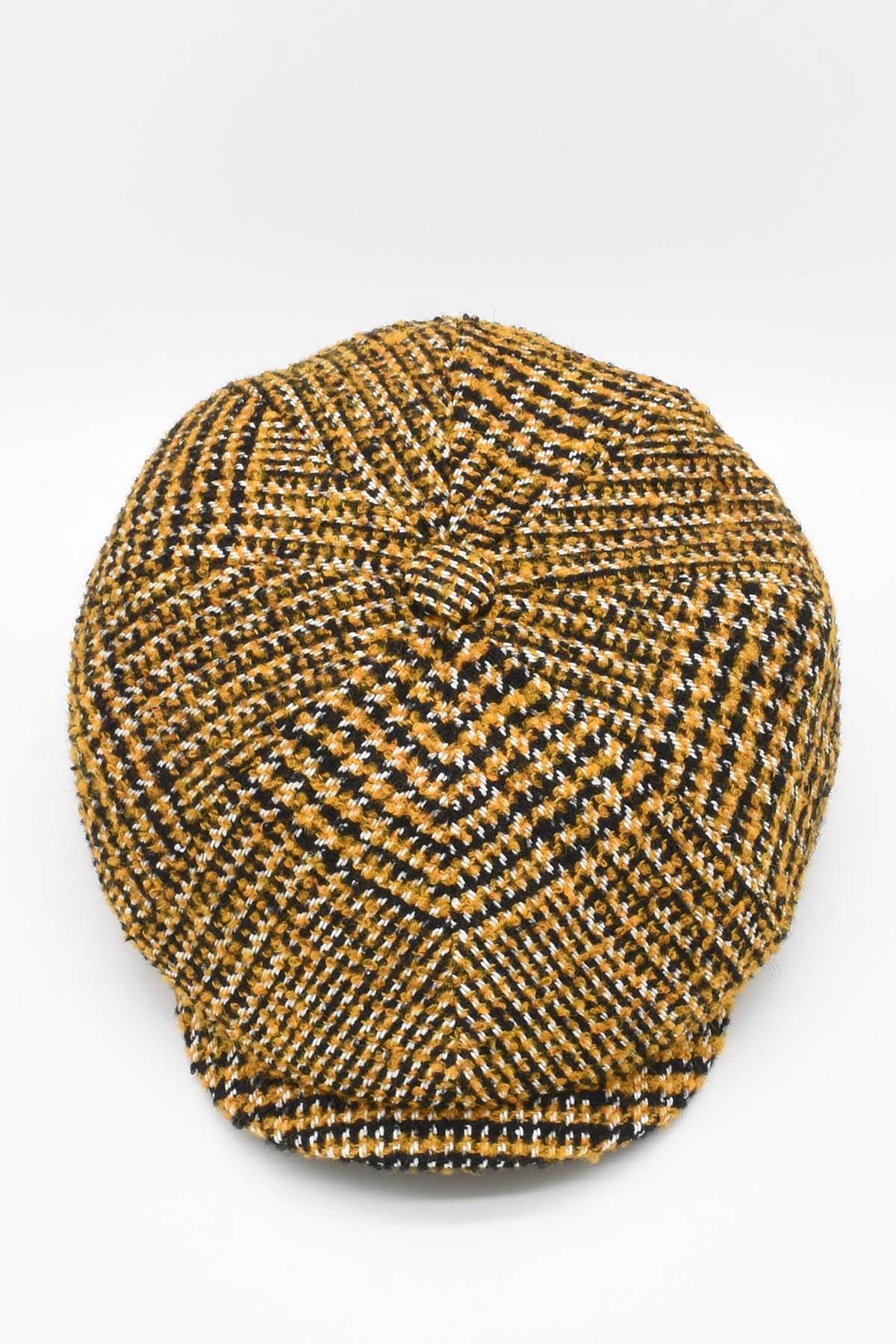 Külah Patchwork Erkek Kasket Driver Şapka Flat Cap KLH7057