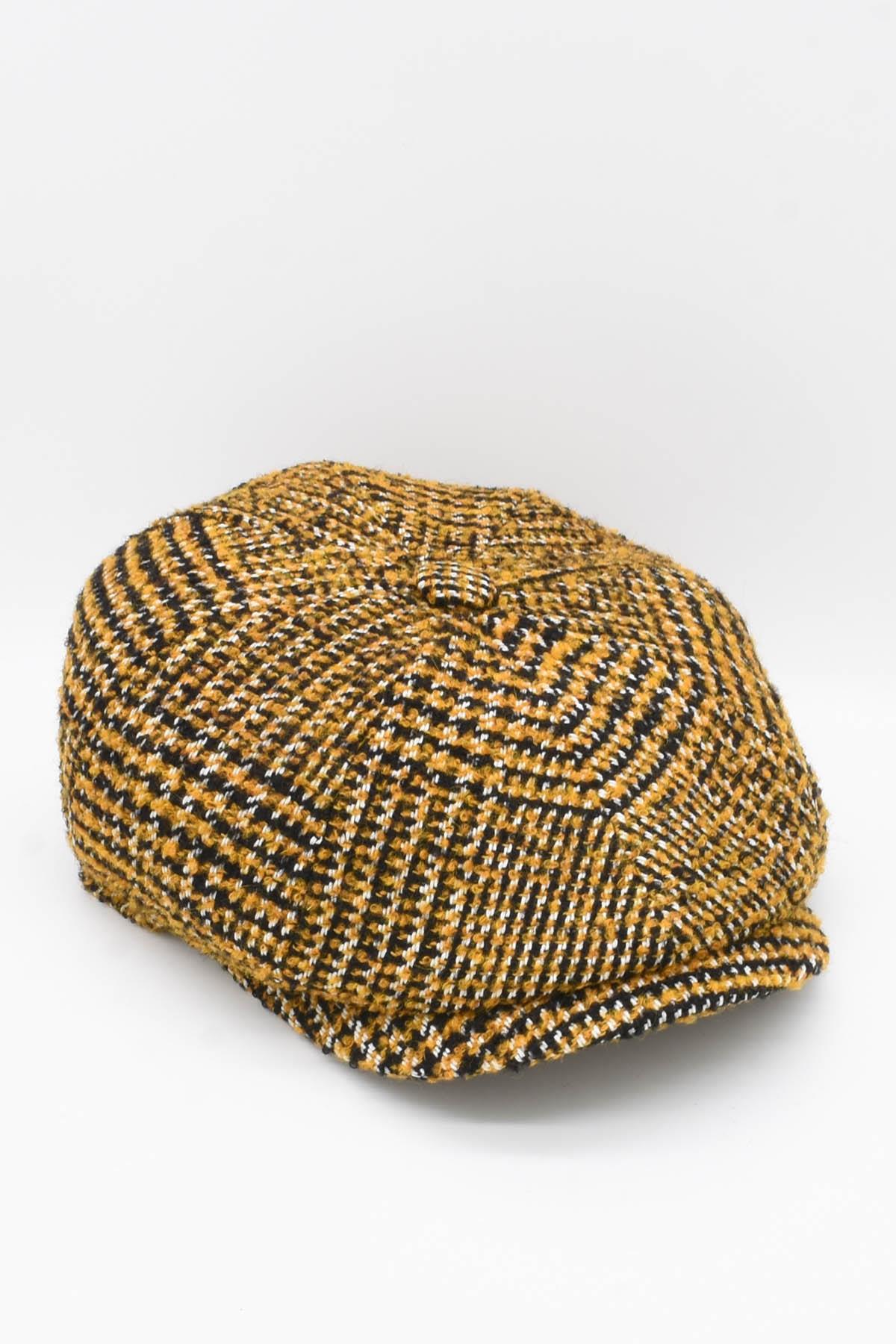 Külah Patchwork Erkek Kasket Driver Şapka Flat Cap KLH7057