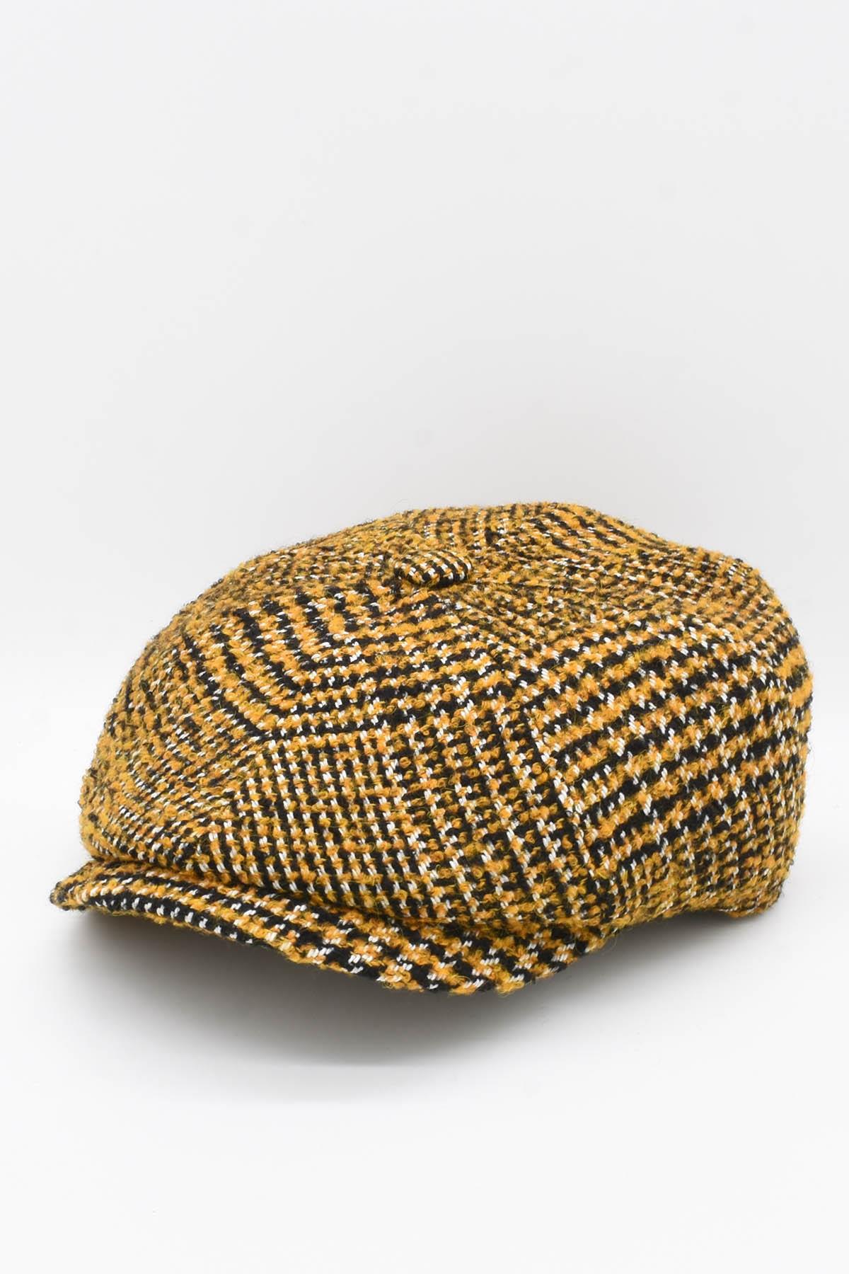 Külah Patchwork Erkek Kasket Driver Şapka Flat Cap KLH7057