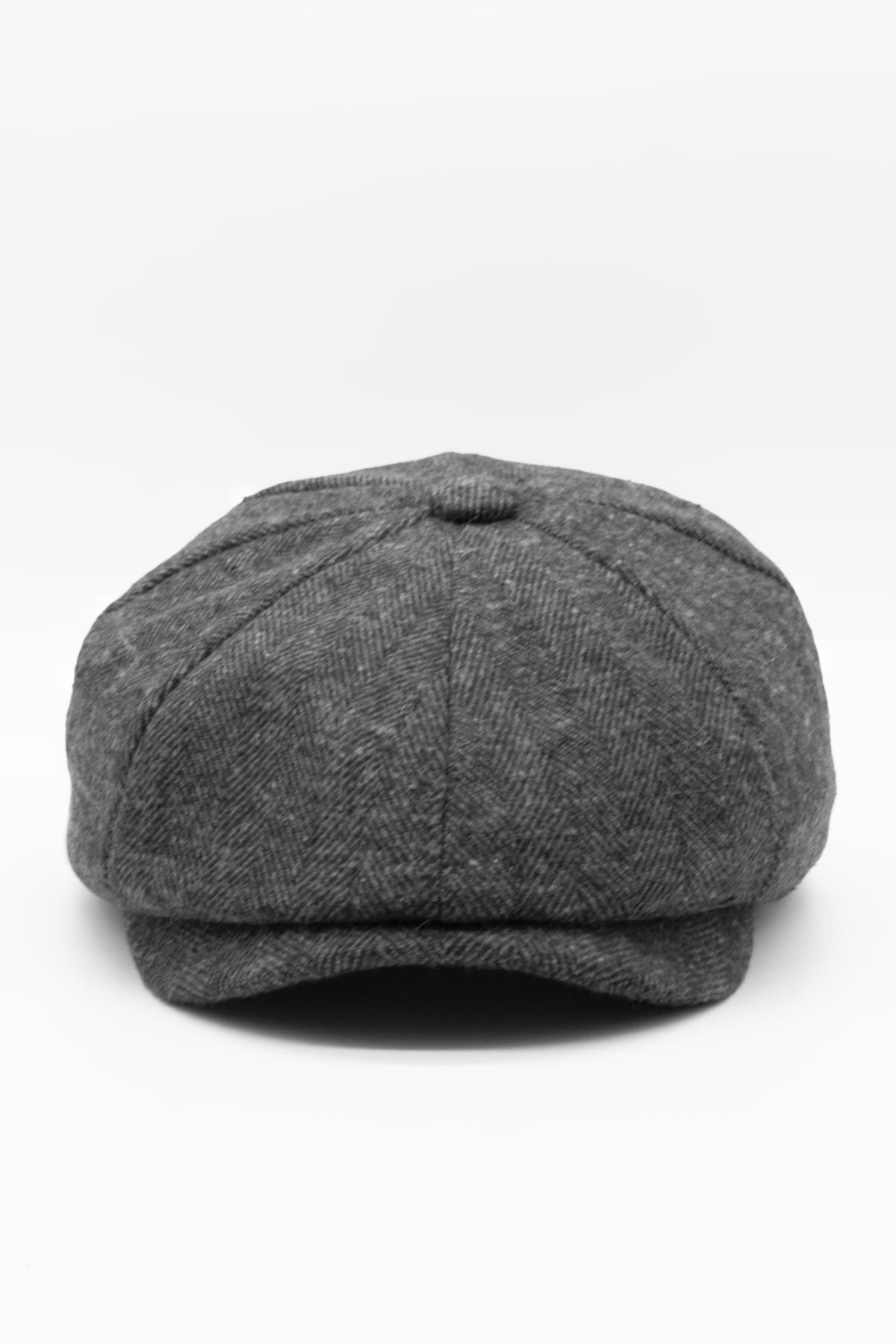 Külah Peaky Blinders Şapka Newsboy Trend 8 Parça Kasket Fötr-Füme KLH6555