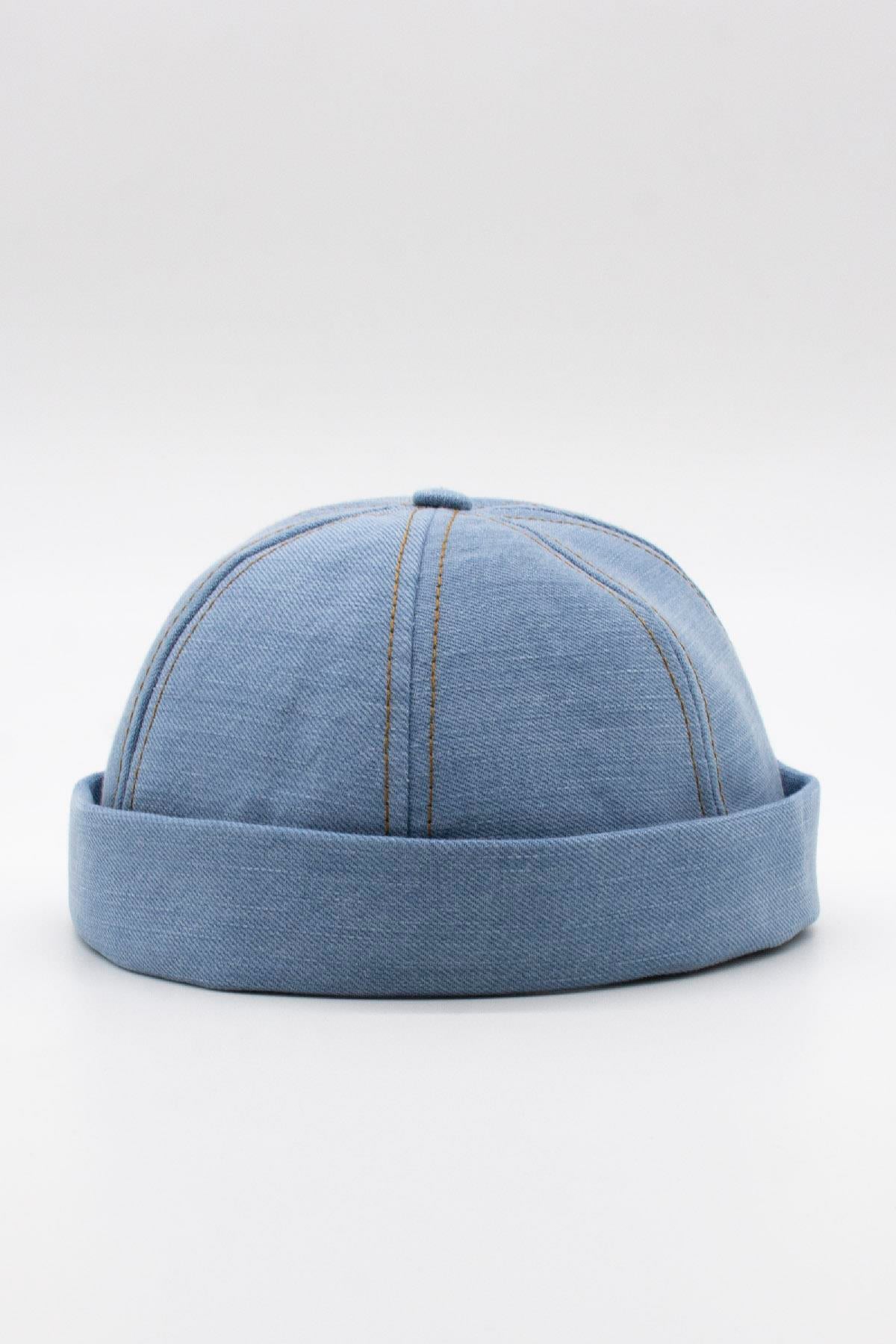 Külah Urban Açık Mavi Docker Şapka - Sipersiz Denim %100 Pamuk Kep KLH7489