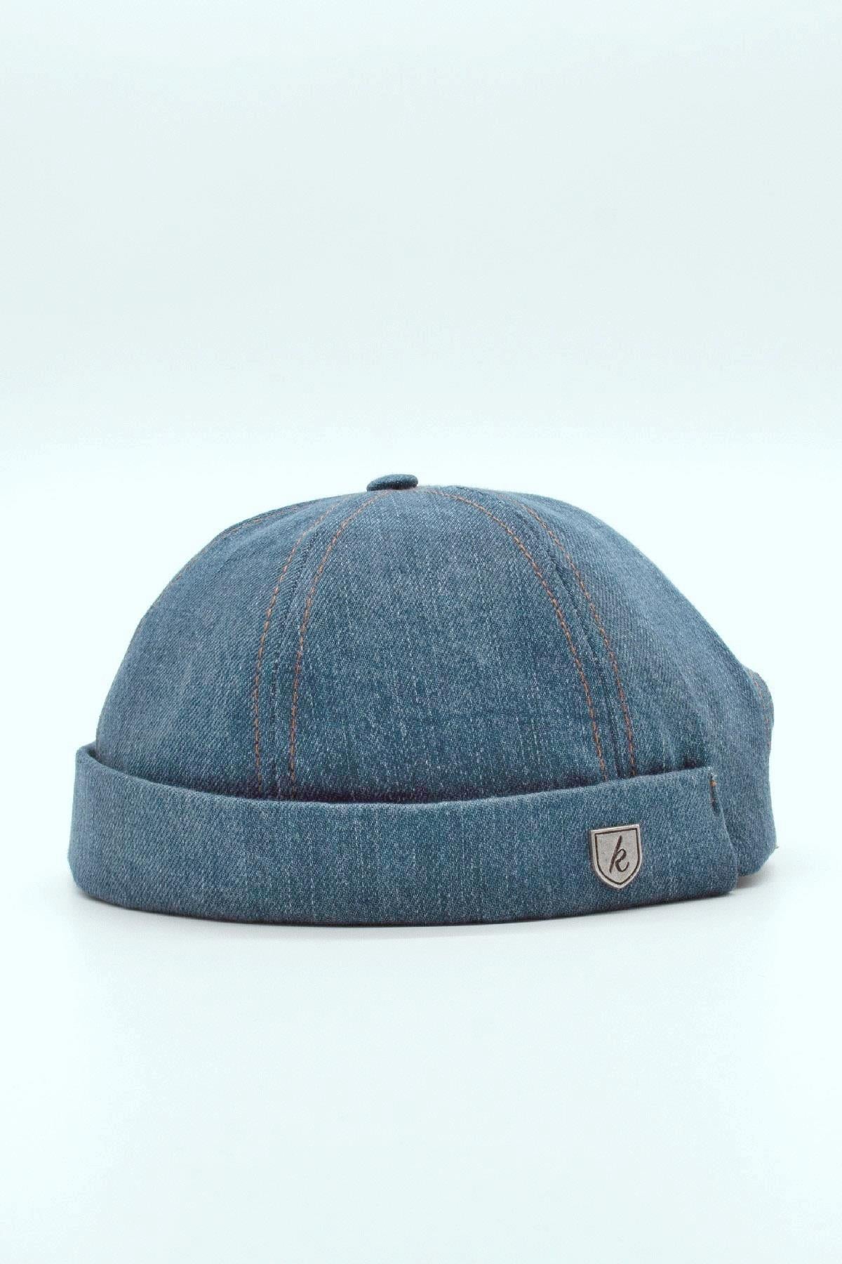 Külah Urban Koyu Mavi Docker Şapka - Sipersiz Denim %100 Pamuk Kep KLH7489