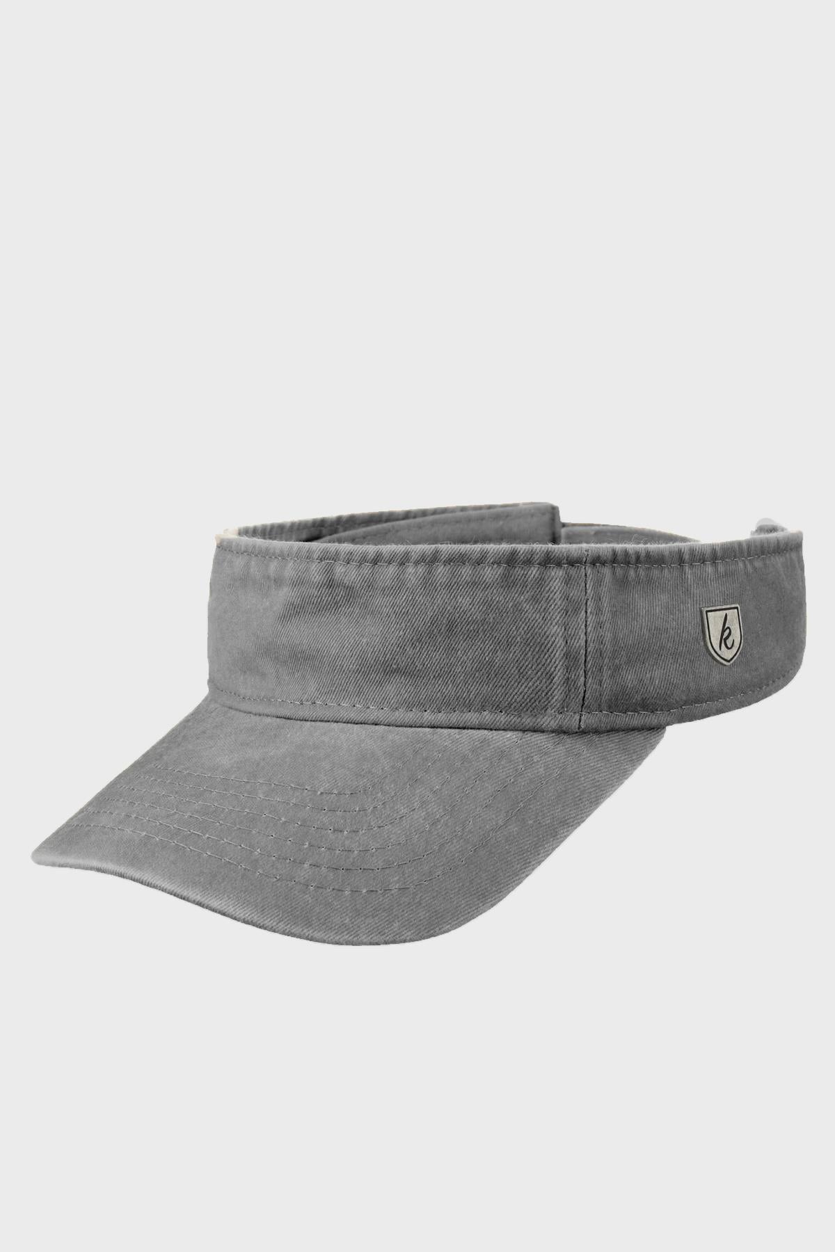 Külah Yıkamalı Denim Pamuklu Vizör Şapka - Kadın/Erkek - İlkbahar/Yaz Sporcu Tenis Kep KLH7491