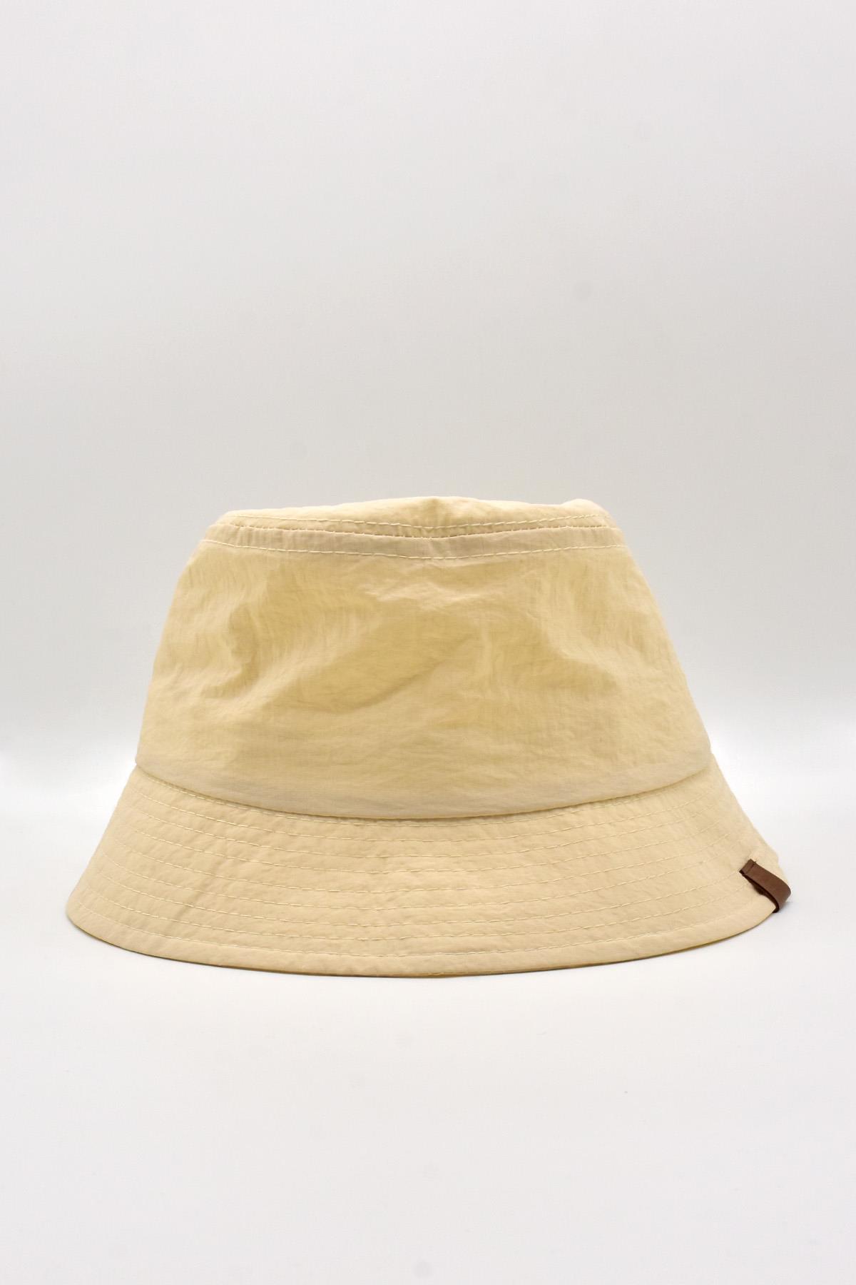 Külah Kadın Bej Bucket Şapka Nefes Alan Hafif Yazlık Balıkçı Şapkası KLH6941