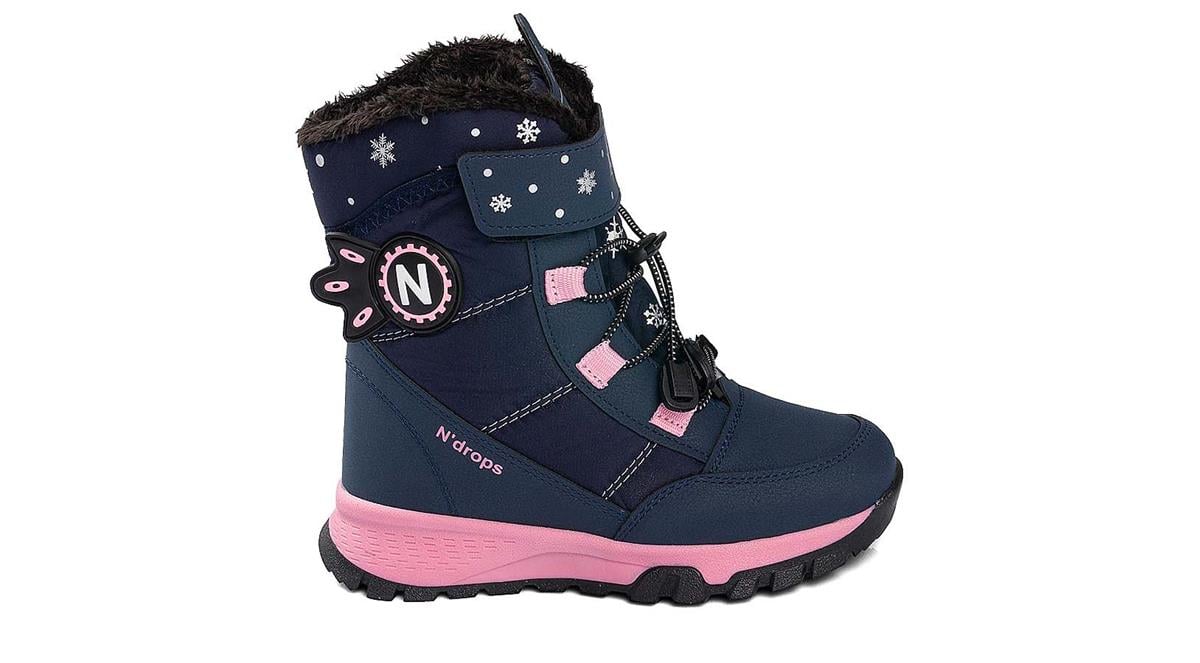 Toptan Bot Ayakkabı Toptan NDROPS ND 014 F BOT   31-35   LACİVERT PEMBE - Dumanlar Ayakkabı Dumanlar