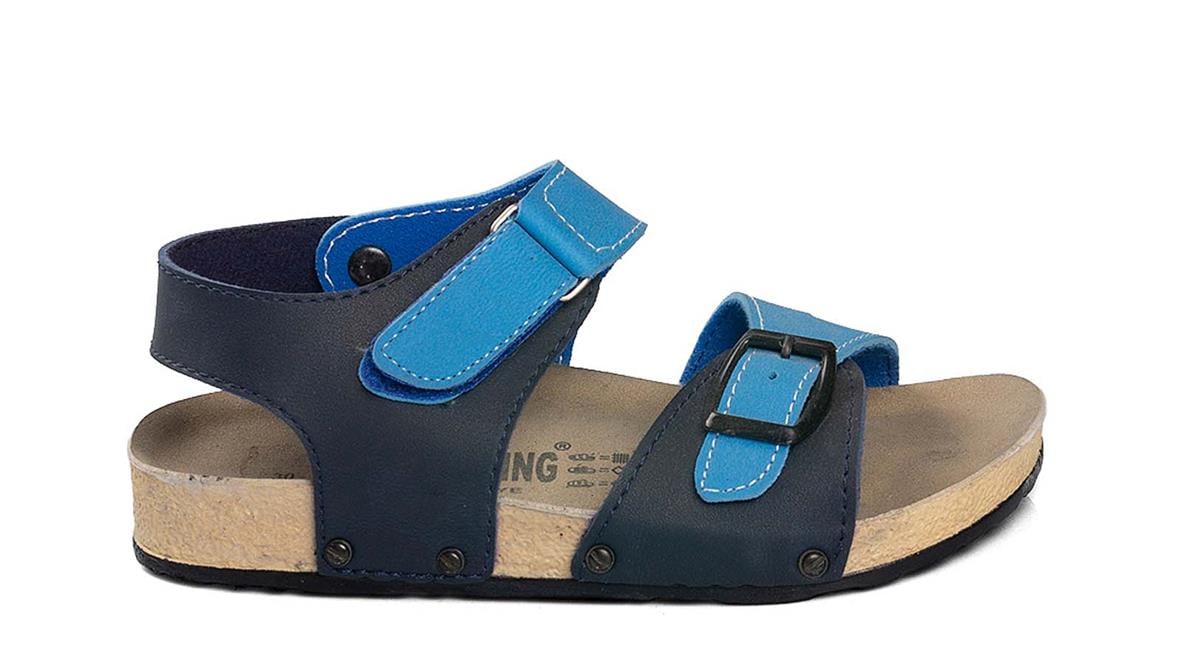 Toptan Sandalet Ayakkabı POLİSAPS 03 F.   31-35   MAVİ LACİ Dumanlar