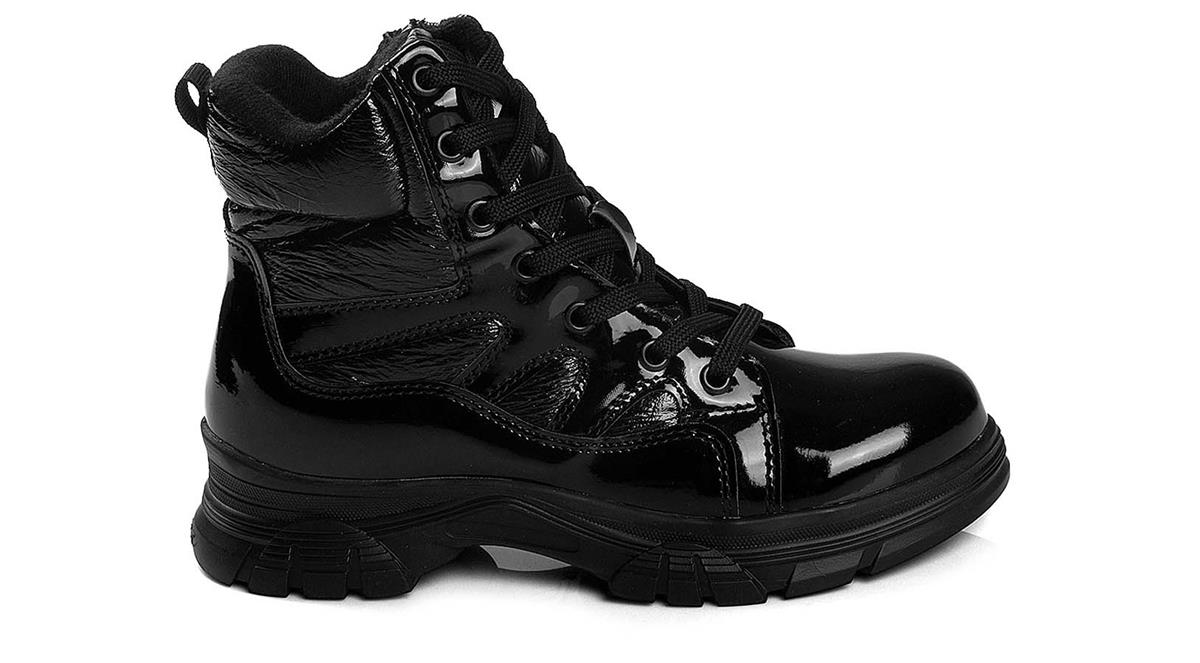 Toptan Bot Ayakkabı Toptan POLACT PO 24087 Z   36-40   SİYAH RUGAN - Dumanlar Ayakkabı Dumanlar