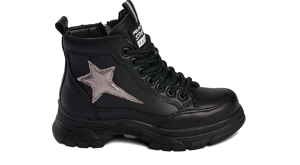 Toptan Bot Ayakkabı Toptan POLACT PO 24042 F   31-35   SİYAH - Dumanlar Ayakkabı Dumanlar