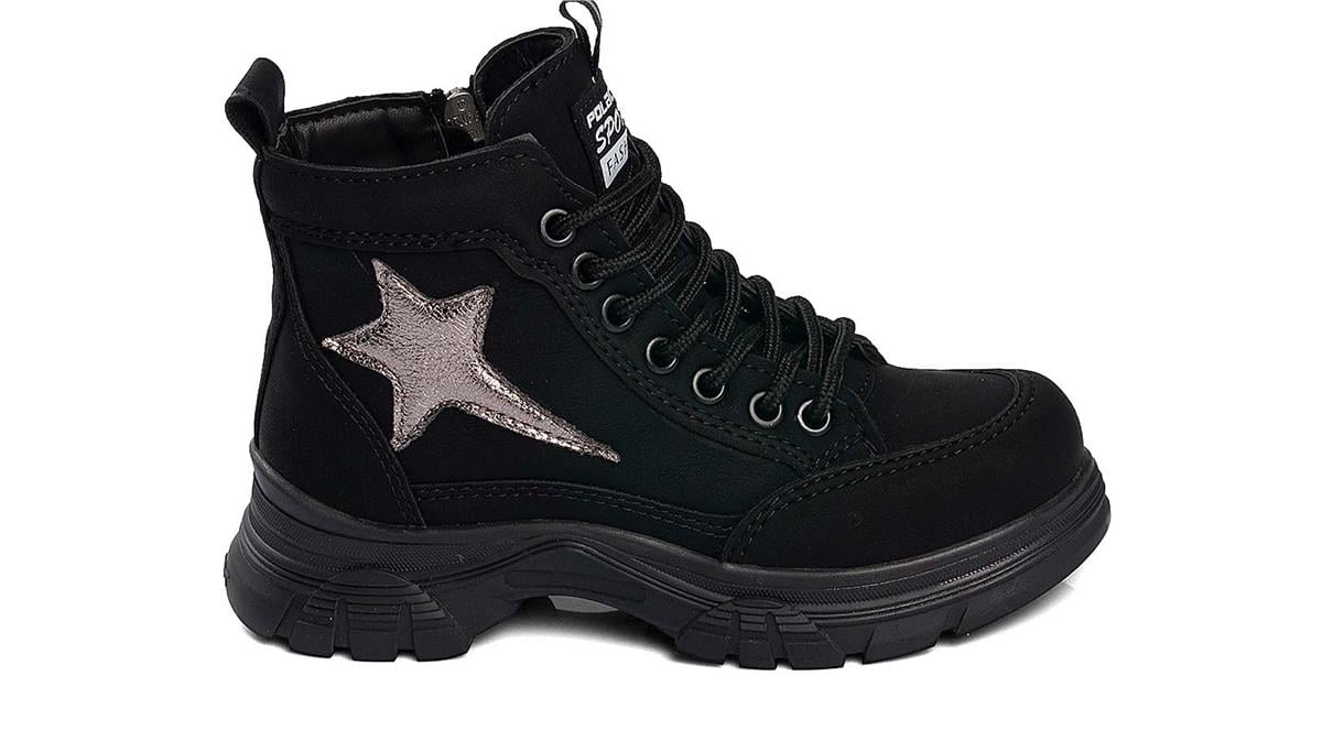 Toptan Bot Ayakkabı Toptan POLACT PO 24042 F   31-35   ZÜMRÜT SİYAH - Dumanlar Ayakkabı Dumanlar