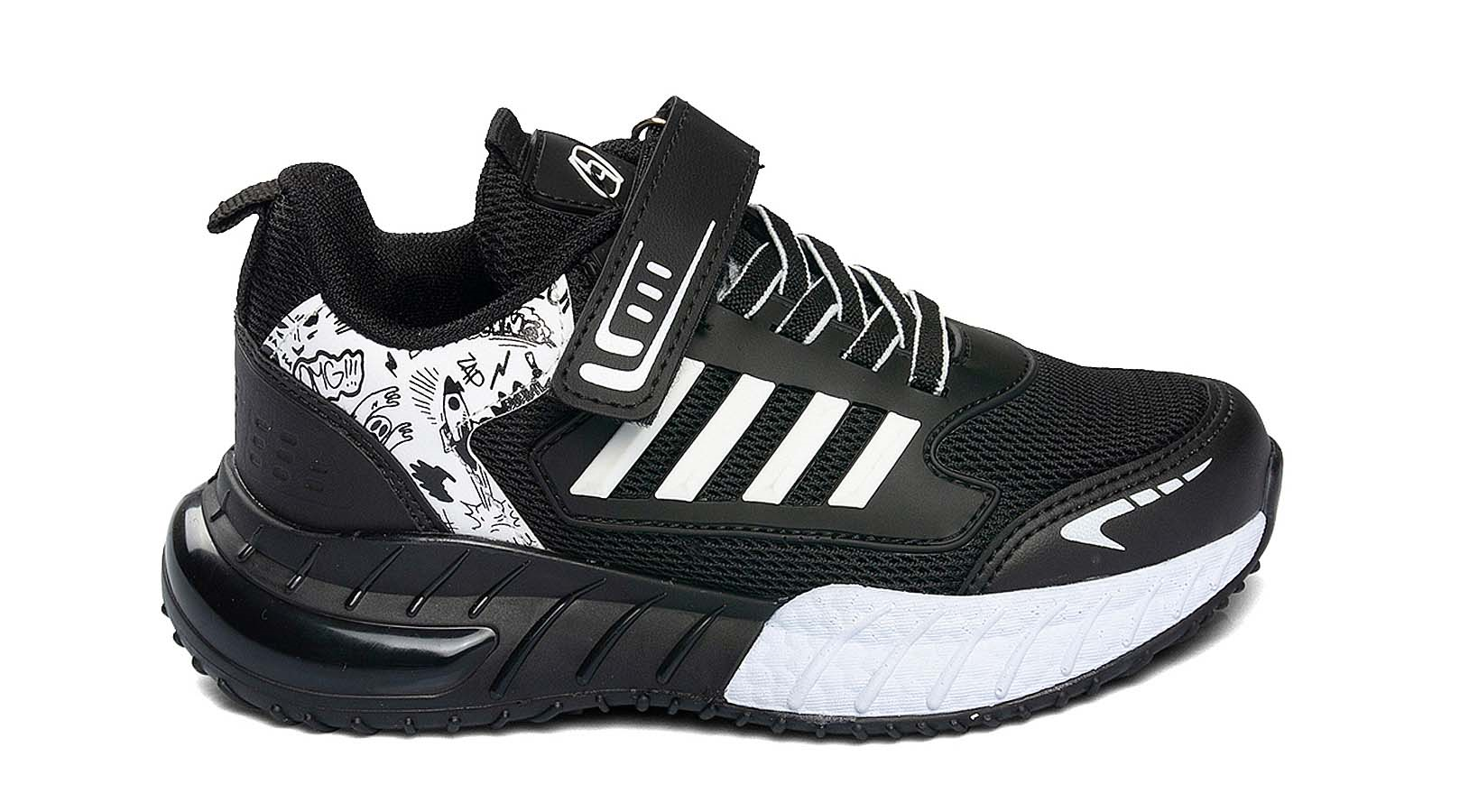 Toptan Spor Ayakkabı Toptan LAFONTEN LF 748 F    31-35   SİYAH BEYAZ - Dumanlar Toptan Ayakkabı Dumanlar
