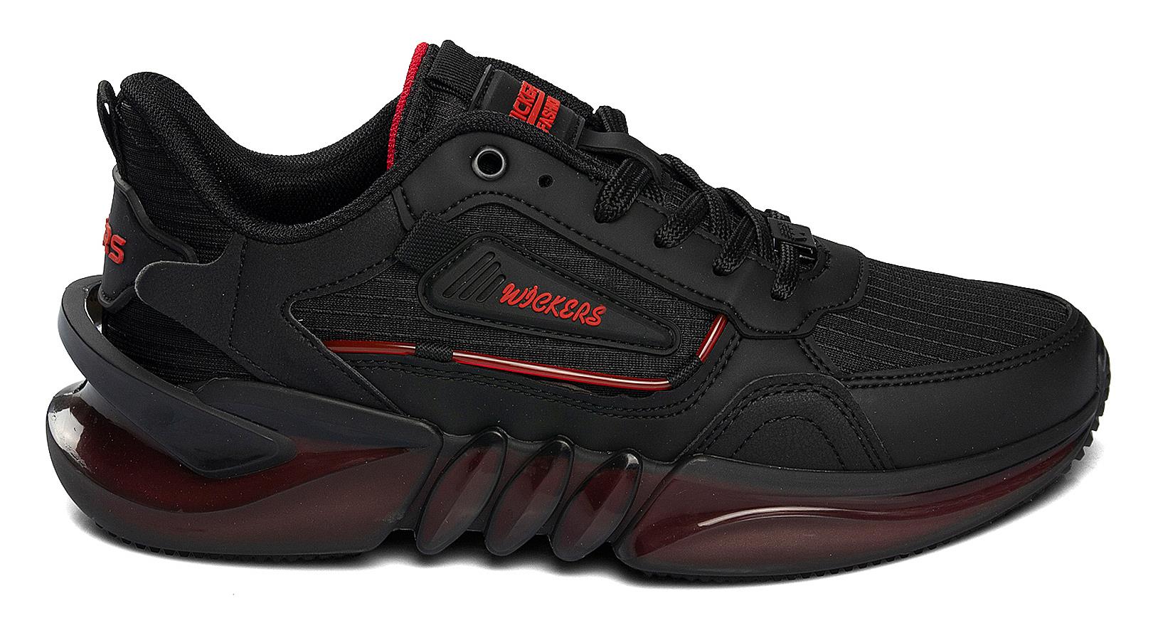 Toptan SPOR Ayakkabı Toptan WİCKERS WK 2499 M   40-44   SİYAH KIRMIZI - Dumanlar Toptan Ayakkabı Dumanlar