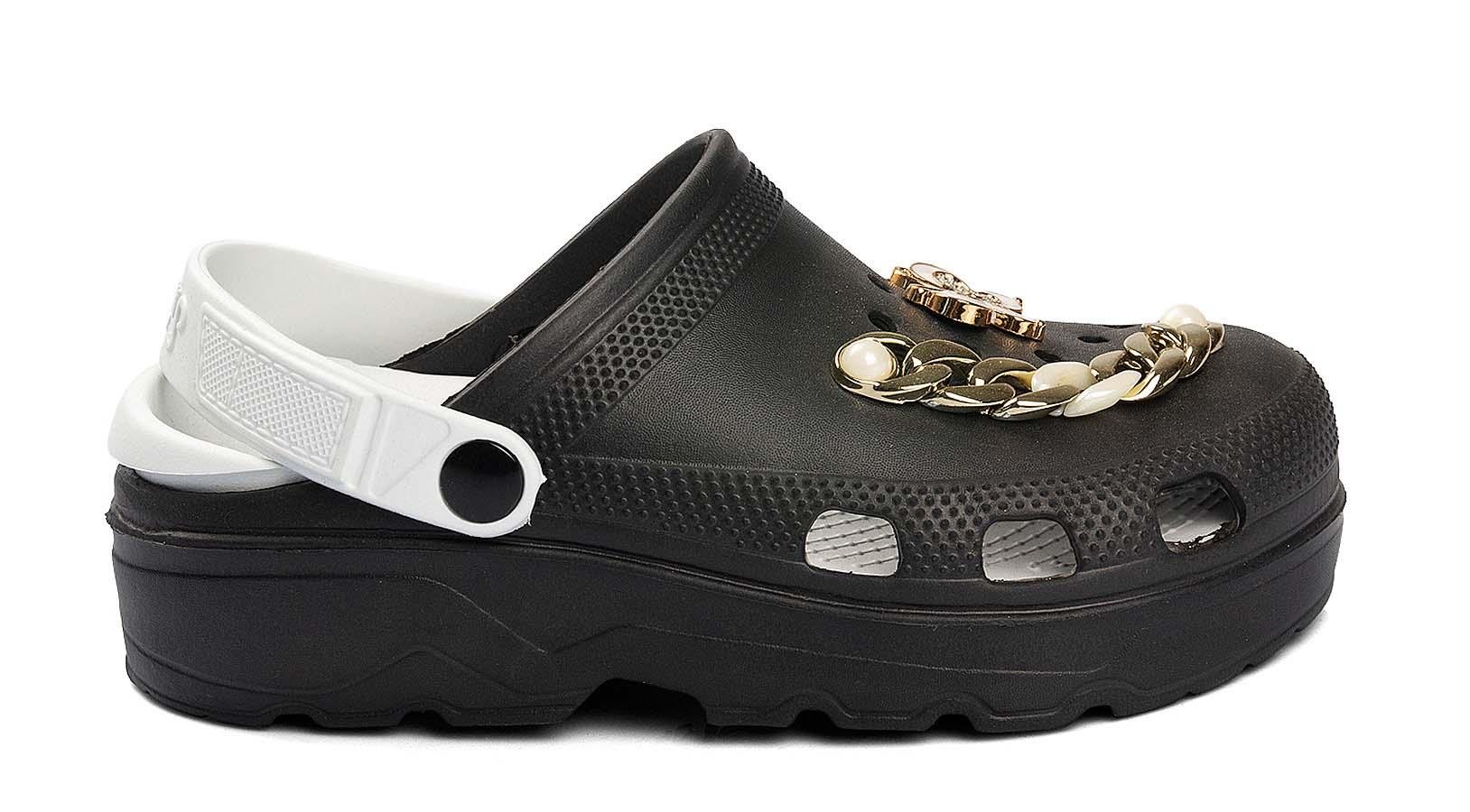 Toptan Terlik Ayakkabı Toptan HOROZ EHA HE 222 Z ZİNCİR   36-40   SİYAH BEYAZ - Dumanlar Ayakkabı Dumanlar