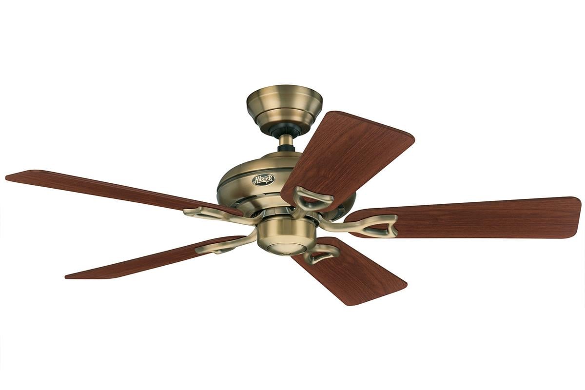 Seville II Antik Pirinç - 112 Cm. Ceviz veya Meşe Kanatlı Tavan VantilatörüHunterFan