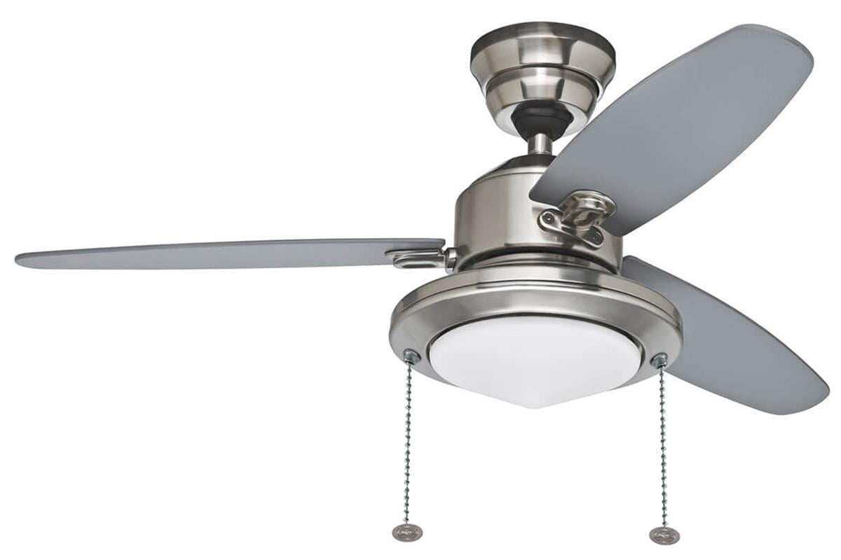 Merced Fırçalanmış Nikel - 112 Cm. Çekme Zincirli Aydınlatmalı Tavan VantilatörüHunterFan