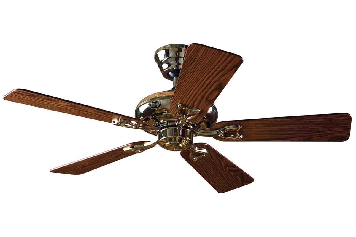 Seville II Parlak Pirinç - 112 Cm. Ceviz veya Meşe Kanatlı Tavan VantilatörüHunterFan