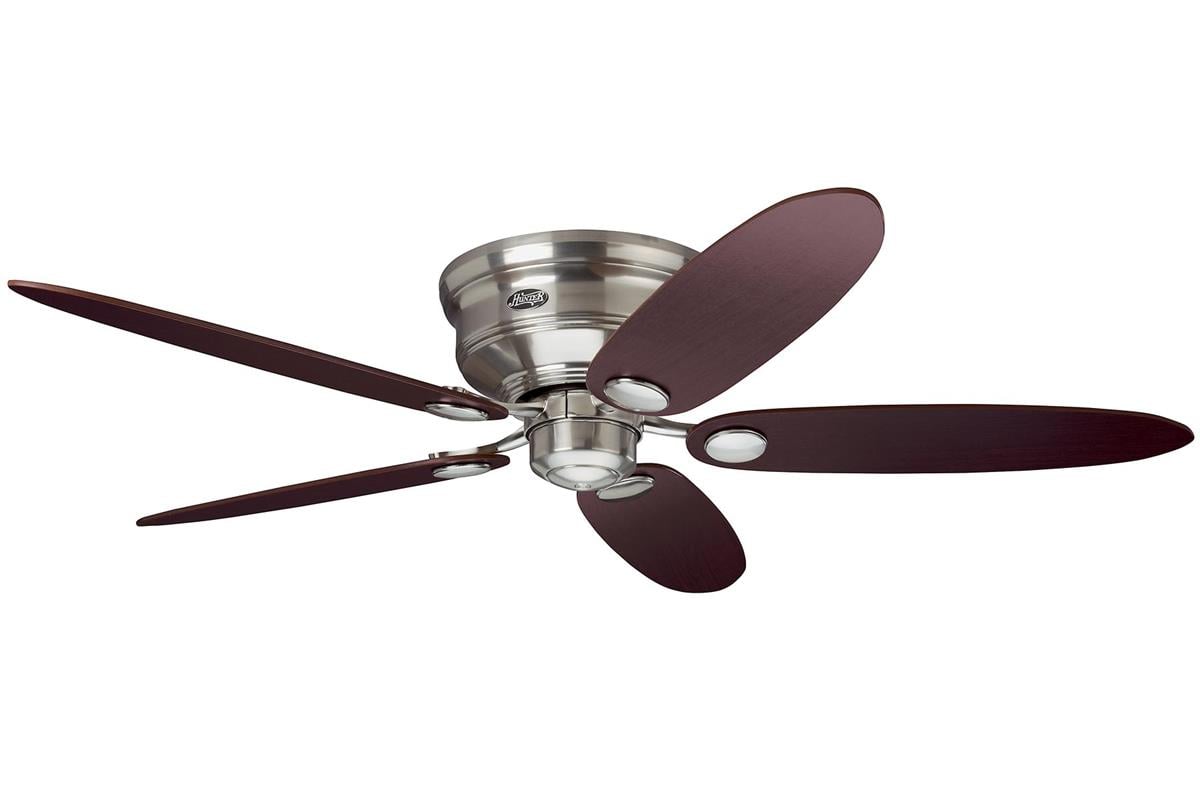 Low Profile III Fırçalanmış Nikel - Alçak Tavanlar İçin - 112/132 Cm. Aydınlatmasız Tavan VantilatörüHunterFan
