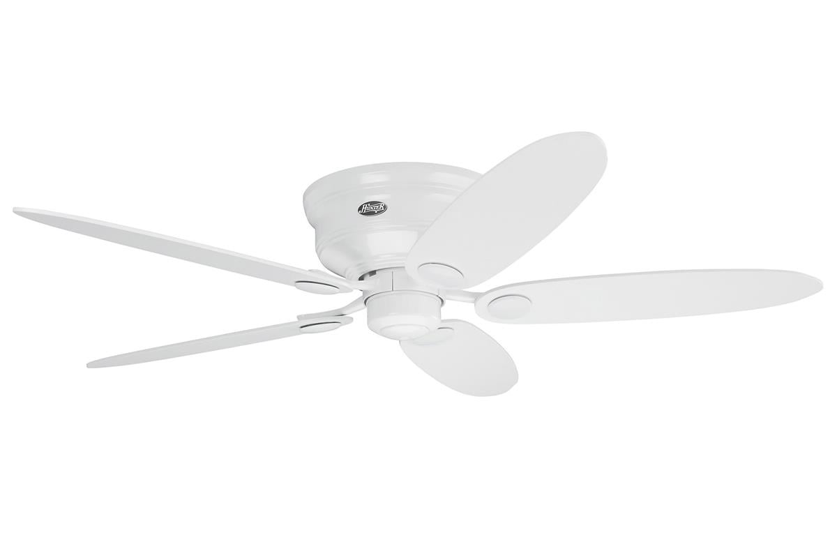 Low Profile III Beyaz - Alçak Tavanlar İçin - 112 - 132 Cm. Tavan VantilatörüHunterFan