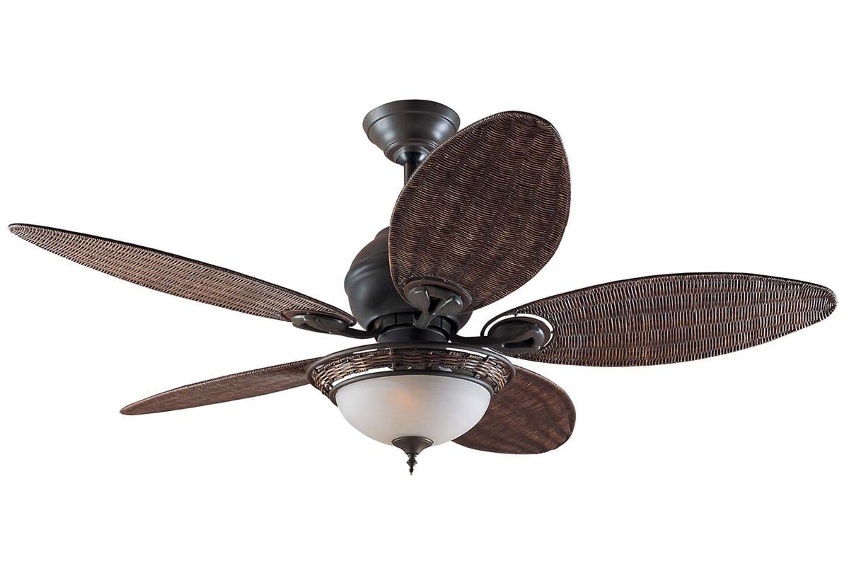 Caribbean Breeze Yıpranmış Bronz - 137 Cm. Hasır Kanatlı ve Aydınlatmalı Tavan VantilatörüHunterFan