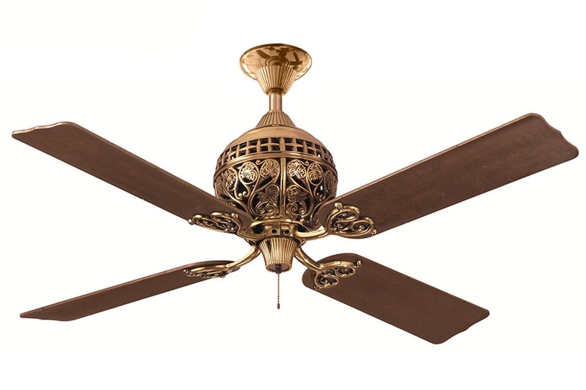 1886 Series Parlak Pirinç - 132 Cm Tavan VantilatörüHunterFan