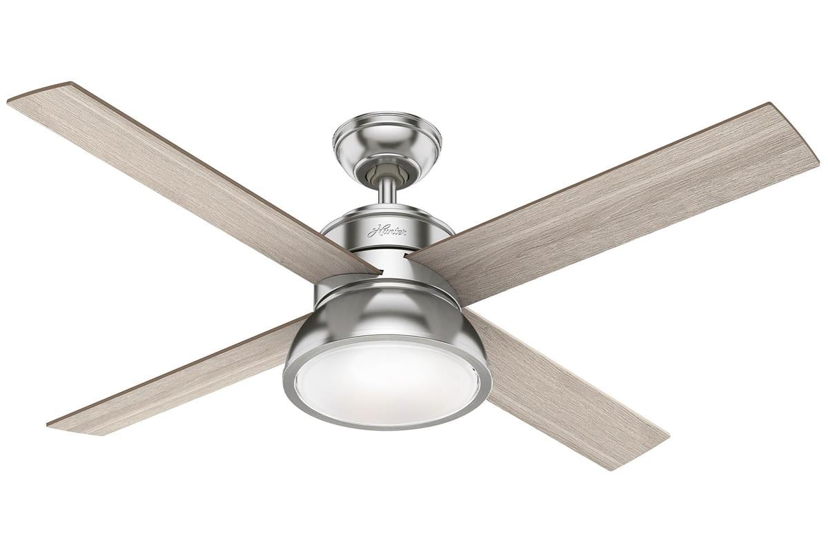 Loki Fırçalanmış Nikel - 132 Cm. Aydınlatmalı Tavan VantilatörüHunterFan