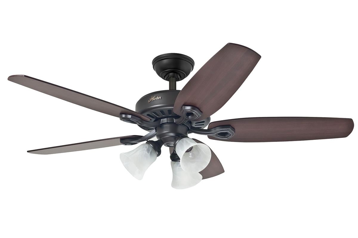 Builders Plus Çağdaş Bronz- 132 Cm - Üçlü Avizeli Aydınlatmalı Tavan VantilatörüHunterFan