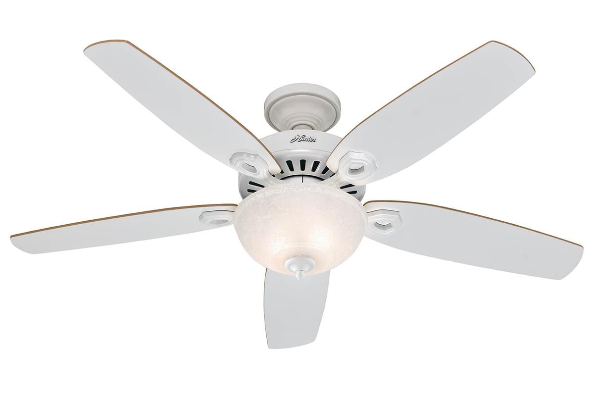 Builders Deluxe Beyaz - 132 Cm - Çanak Aydınlatmalı Tavan VantilatörüHunterFan