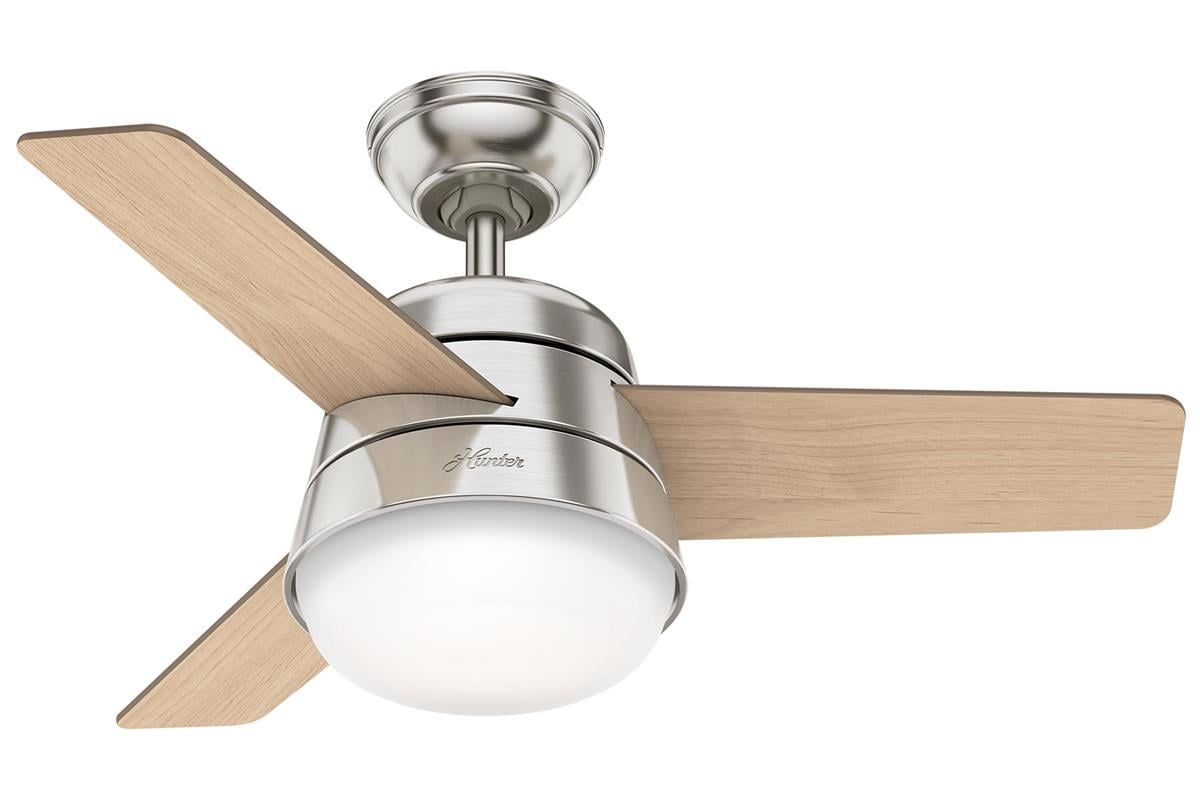 Finley Fırçalanmış Nikel - 92 Cm. Aydınlatmalı Tavan VantilatörüHunterFan