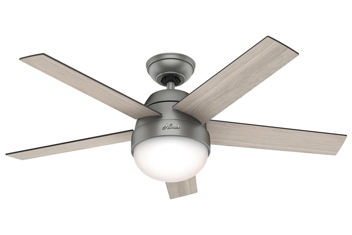 Stile Mat Gümüş - 117 Cm. Aydınlatmalı Tavan VantilatörüHunterFan