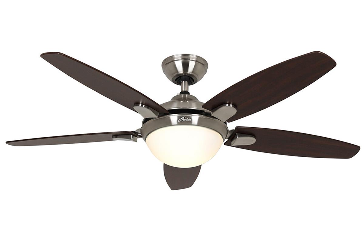 Contempo Fırçalanmış Nikel - 132 Cm. Aydınlatmalı Tavan VantilatörüHunterFan