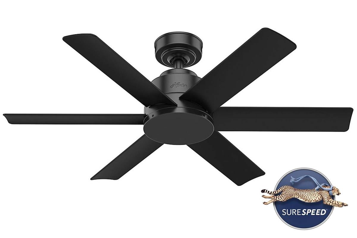 Kennicott Mat Siyah - 112 Cm. Nemli Mekan Tavan VantilatörüHunterFan