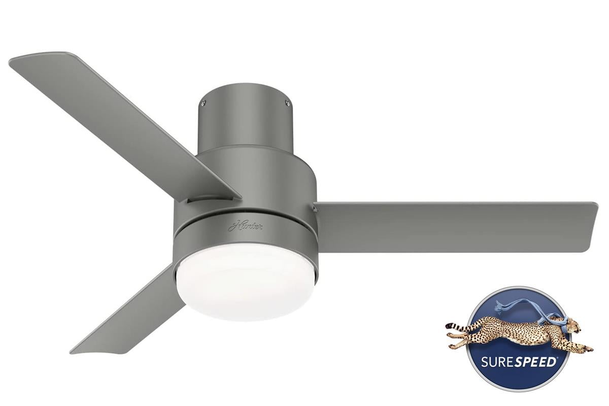 Gilmore Mat Gümüş - 132 Cm. Aydınlatmalı Nemli Mekan Tavan VantilatörüHunterFan