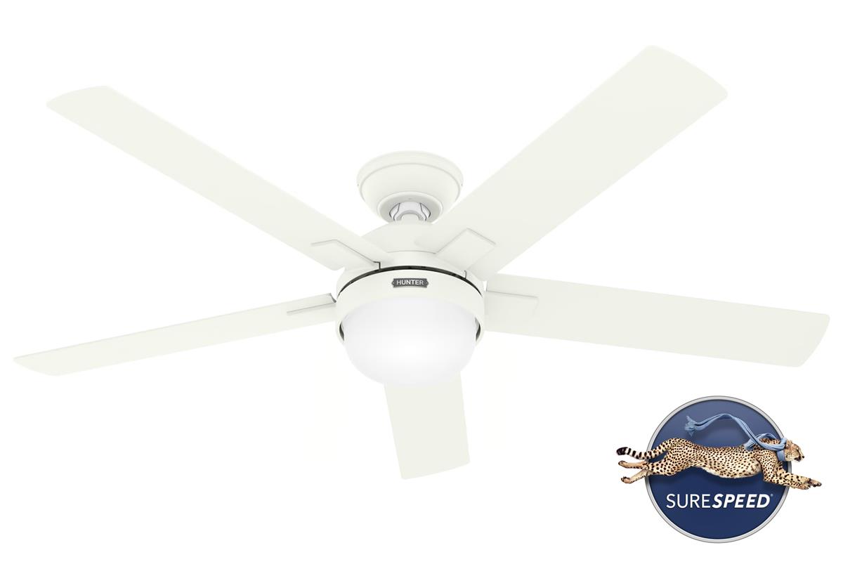 Zeal Beyaz 132 Cm. Aydınlatmalı Tavan VantilatörüHunterFan