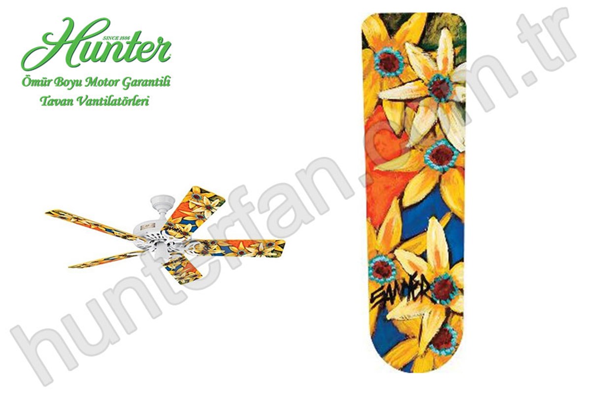 Original Modelleri İçin Gün Çiçeği Desenli KanatlarHunterFan