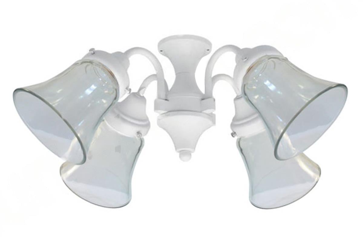 Şeffaf Camlı 4 lü Beyaz  - 4 Adet 40 Watt E- 14 Duylu AydınlatmaHunterFan
