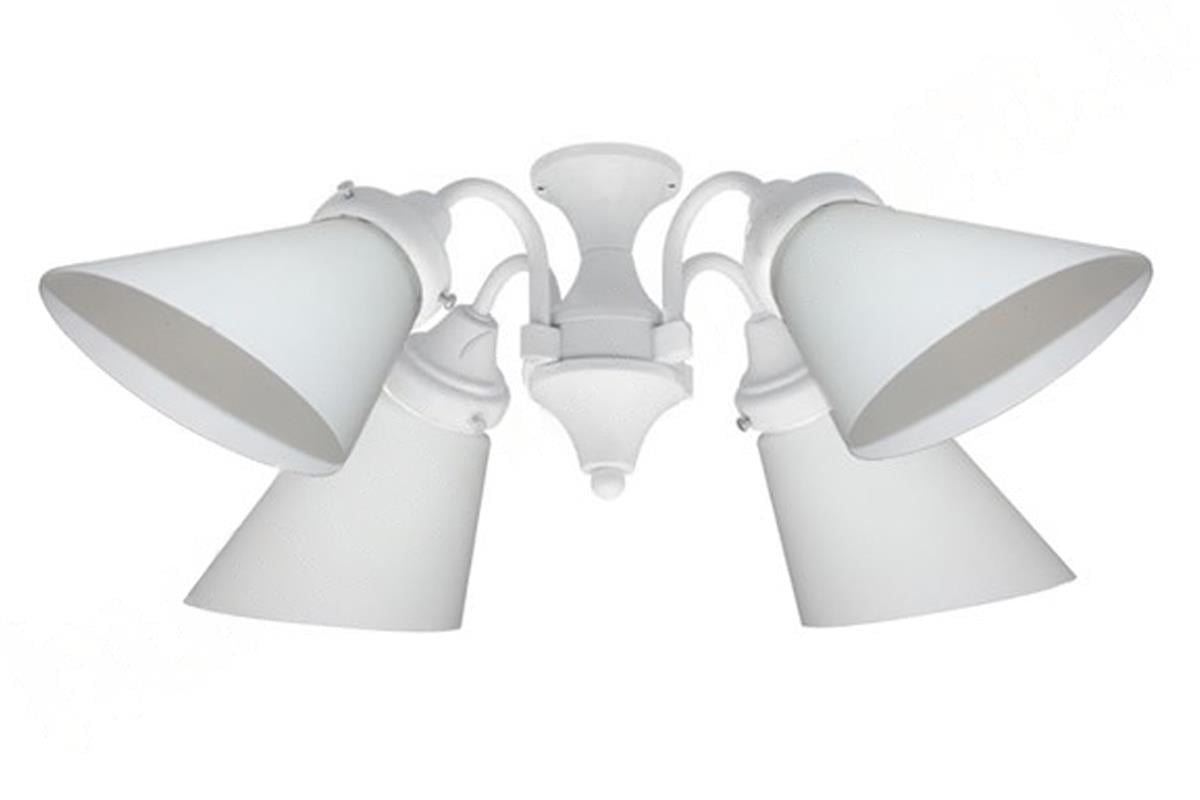 Düz Beyaz Kesme Eğimli Camlı 4 lü Beyaz  - 4 Adet 40 Watt E- 14 Duylu AydınlatmaHunterFan