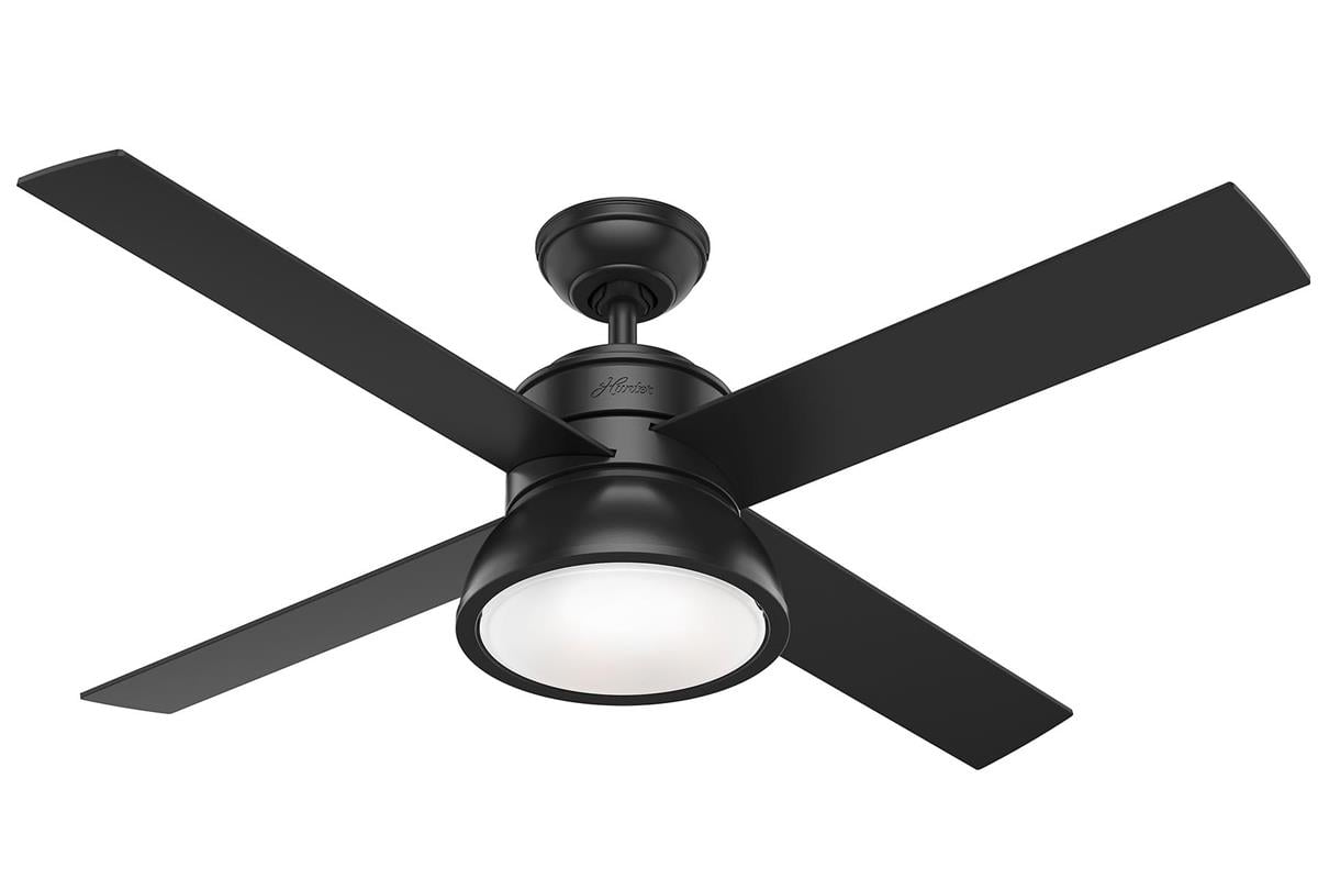 Loki Mat Siyah - 132 Cm. Aydınlatmalı Tavan VantilatörüHunterFan