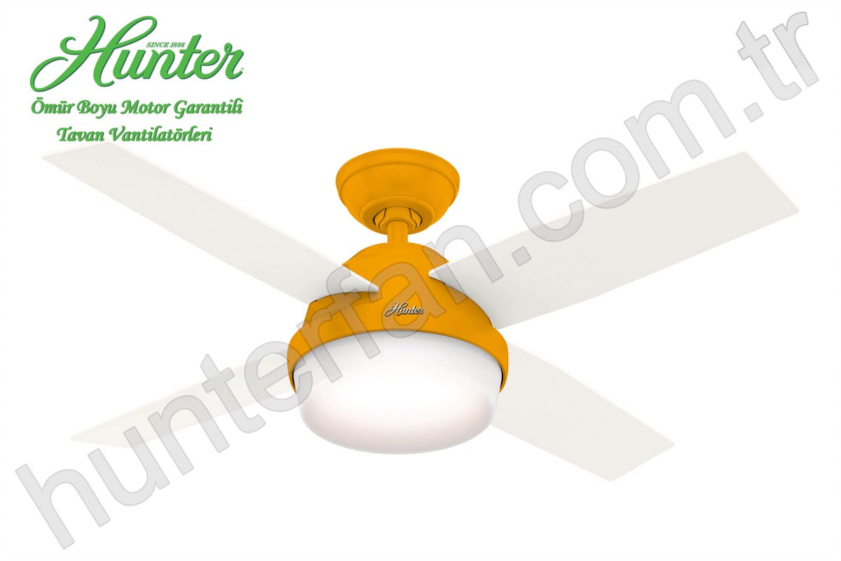 Dante Safran Sarısı - 112 Cm. Aydınlatmalı Tavan VantilatörüHunterFan