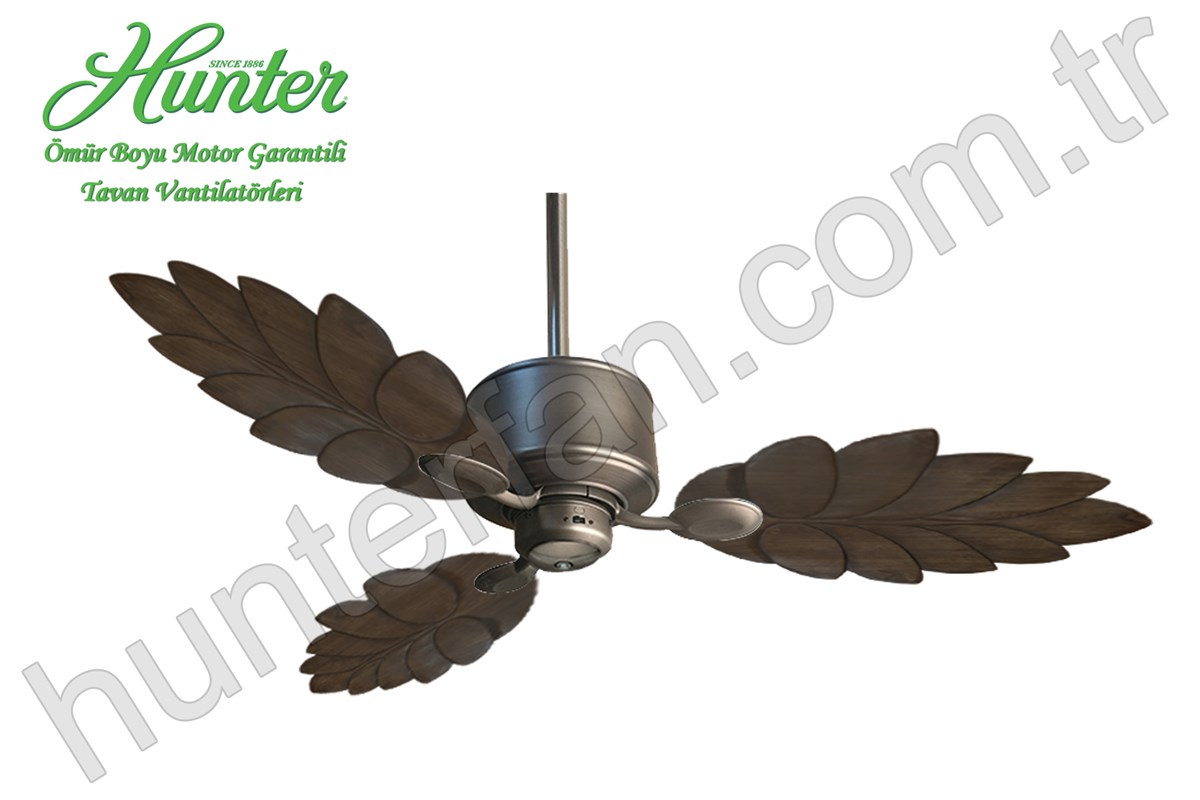 Kohala Bay Antik Kalay - 132 Cm. Ahşap Kanatlı Tavan VantilatörüHunterFan