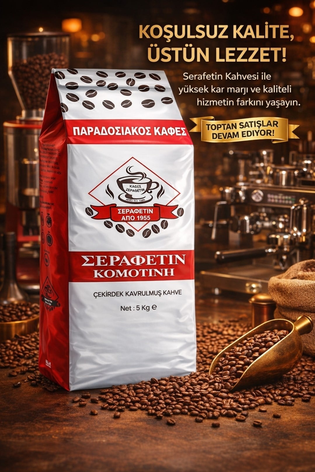 Şerafettin Standart  Orta Kavrulmuş Türk Kahvesi  Çekirdeği 5KG