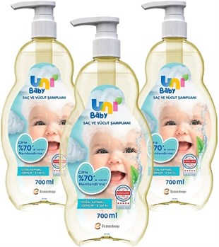 Uni Baby Saç ve Vücut Şampuan 700 ml 18 Adet…