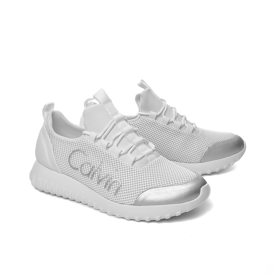 Calvin Klein BEYAZ Kadın Spor Ayakkabı R0666 WSI CALVIN KLEIN REIKA  WHITE-SILVER
