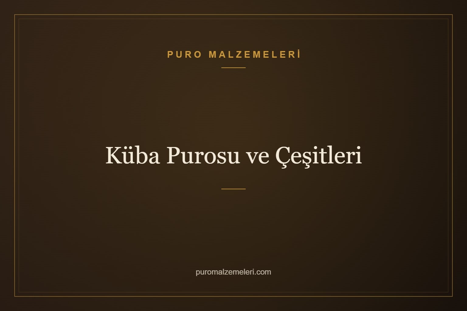 Küba Purosu ve Çeşitleri