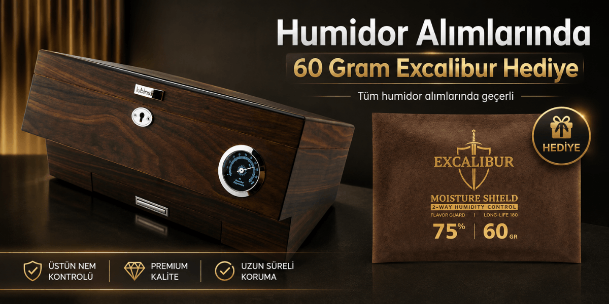 Humidor alımlarında 60 gram Excalibur hediye!