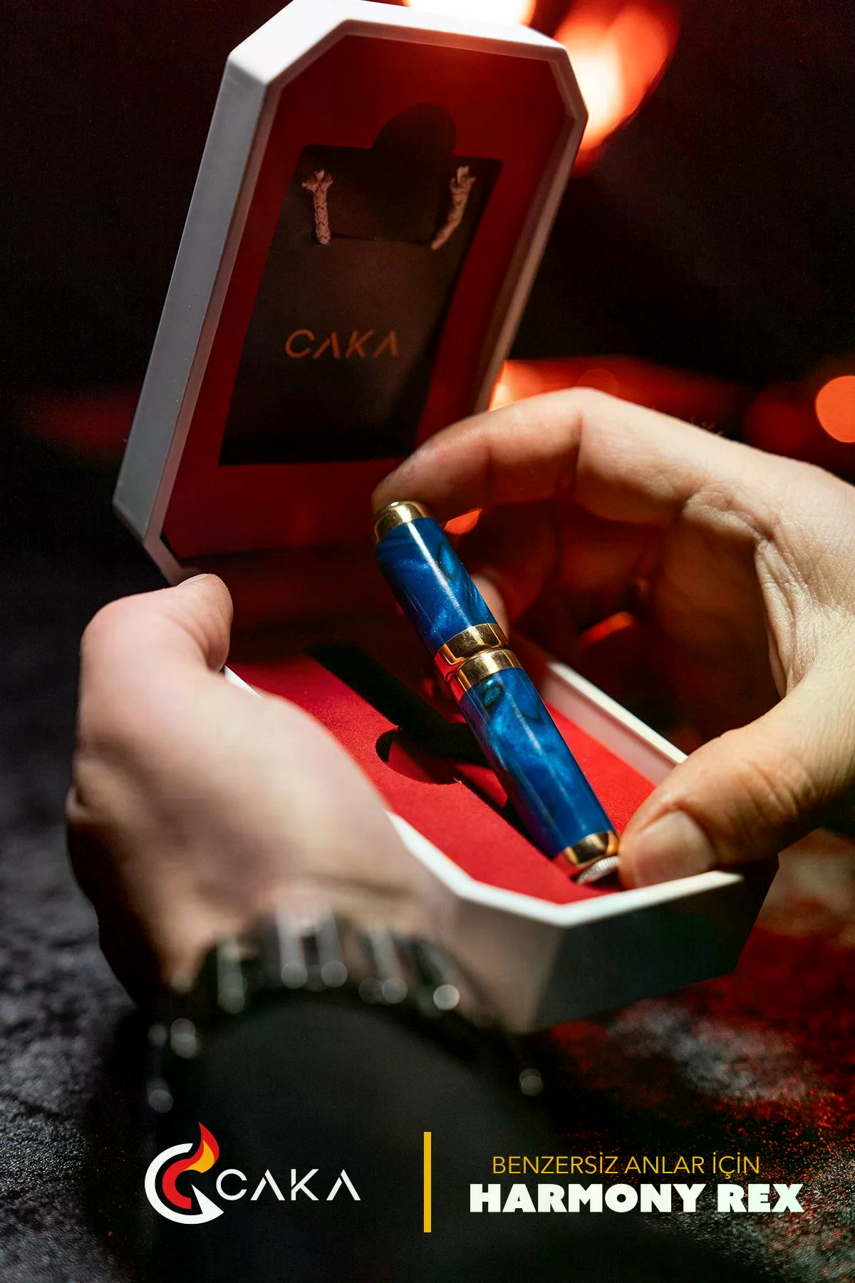 Caka Lighter Rex Harmony Simli Mavi Benzinli Çakmak